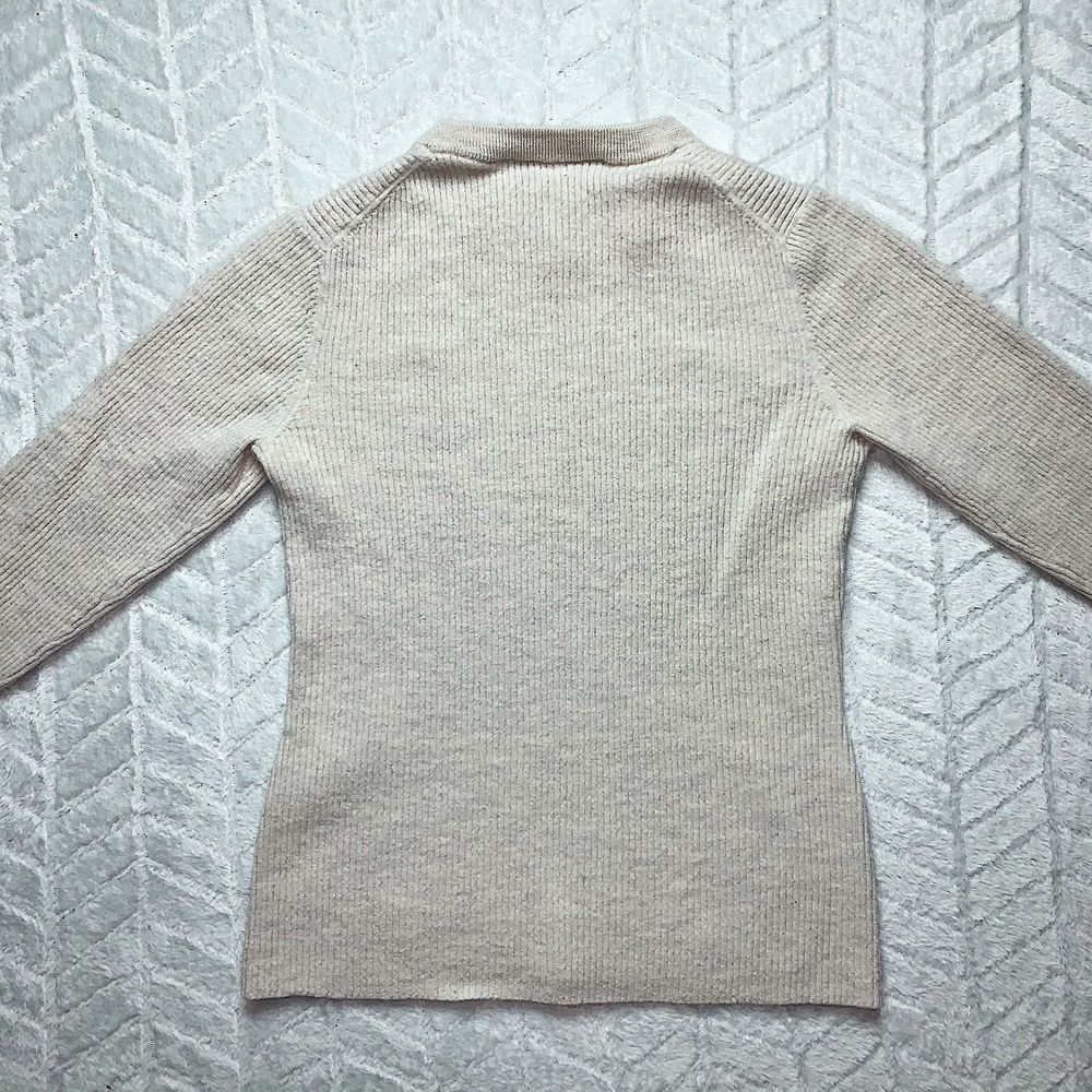 Pringle of Scotland Ribbed Knit Wool Sweater Beige - Picture 2 of 5